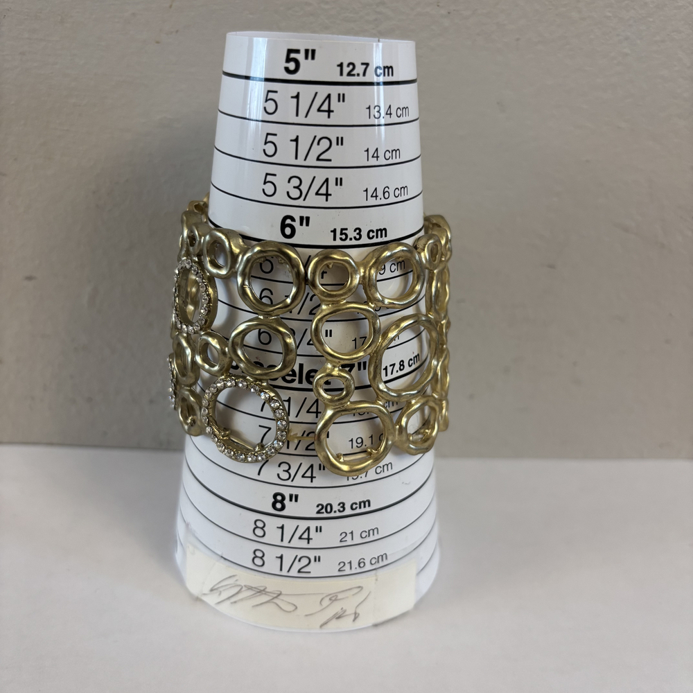 Statement Chunky Gold Tone Open Circle Link Bracelet